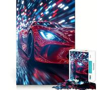 Puzzle de 1000 pièces Voiture de Sport Rouge Conduite de Nuit » idéal pour Les Adolescents Un Jeu de réflexion Amusant pour se détendre et Passer Un Bon Moment Cadeau Parfait pour Les fêtes (38x52cm)