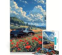 Puzzle de 1000 pièces Voiture de Sport sous Un Ciel étoilé pour Adolescents, Jeu de logique, léger et Relaxant, découpe précise, Cadeau Classique 38x52cm