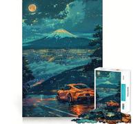 Puzzle de 1000 pièces Voiture de Sport sous Un Ciel étoilé pour Adolescents Souvenirs, améliorations, Esprit Calme, découpe Nette Pièce de Collection 50x75cm