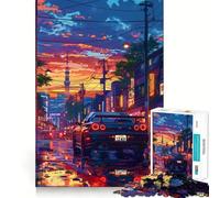 Puzzle de 1000 pièces Voiture de Sport sous Un Ciel étoilé pour Adultes Jeu de réflexion, Anti-Stress, Design élégant, à Assembler 38x52cm
