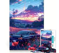Puzzle de 1000 pièces Voiture de Sport sous Un Ciel étoilé », Un Puzzle Difficile pour Adultes, Un Jeu Intelligent et Amusant, aux découpes précises, Un Cadeau Artistique 38x26cm