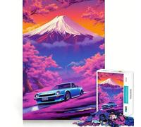 Puzzle de 1000 pièces Voiture Japonaise au Coucher du Soleil pour Adultes, Un Casse-tête Relaxant et Amusant à Assembler 50x75cm