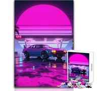 Puzzle de 1000 pièces « Voiture rétro à la Station-Service » pour Adultes, Un Jeu Stimulant et éducatif Qui Peut être Une Belle Surprise pour Les fêtes Dimensions 38x52cm