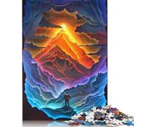Puzzle de 1000 pièces Volcans colorés Puzzle en Bois pour Adultes Décoration intérieure Cadeaux de Vacances Cadeaux d'anniversaire 1000 pièces (75x50cm)