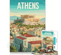 Puzzle de 1000 pièces Voyage à Athènes, Grèce (50x75cm) Jeu de réflexion et de détente Idée Cadeau de Noël