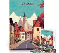 Puzzle de 1000 pièces Voyage à Colmar pour Adolescents développe la mémoire, apaise l’Esprit, Divertissement, Bords Nets, Cadeau attentionné (50x75cm)