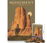 Puzzle de 1000 pièces Voyage à Monument Valley pour Adultes développement cérébral, Passe-Temps apaisant, Assemblage Facile, Cadeau de Noël idéal (38x52cm)