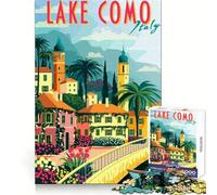 Puzzle de 1000 pièces Voyage au lac de Côme pour Adultes, idéal pour se remémorer Le passé, se détendre et s'assembler Facilement Un Cadeau mémorable (38x26cm)