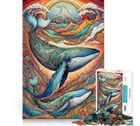 Puzzle de 1000 pièces Voyage des Baleines activité ludique et stimulante pour renforcer Les Liens familiaux,avec des pièces Parfaitement emboîtables (50x75cm)