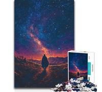Puzzle de 1000 pièces Voyageur Solitaire sous Un Ciel étoilé - Décoration Murale pour Les 14 Ans et Plus - 50x75cm
