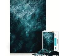 Puzzle de 1000 pièces Vue aérienne des Vagues de l'océan pour Adolescents, Puzzle Stimulant la mémorisation, Jeu apaisant, Bords tendus, Cadeau de qualité supérieure (50x75cm)
