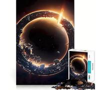 Puzzle de 1000 pièces Vue de l'espace sur la Terre pour Adolescents, idéal pour développer la mémoire et Jouer à l'intérieur Découpe Fine, Motif Vœux du Père Noël 50x75cm