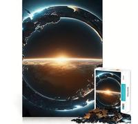Puzzle de 1000 pièces Vue de l'espace sur la Terre pour Adolescents, Jeu de logique Solide, Loisir Amusant, Bords Nets, Objet de Collection 38x26cm