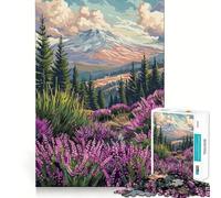 Puzzle de 1000 pièces Vue de Montagne avec Fleurs Sauvages pour Adultes, idéal pour se détendre et s'exercer, Un Cadeau raffiné (50x75cm)