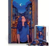 Puzzle de 1000 pièces Vue Nocturne Depuis Un Balcon pour Adolescents, Jeu de logique et d'habileté, découpe précise, pour Les vœux du Père Noël (38x26cm)