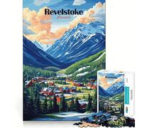 Puzzle de 1000 pièces Vue sur la Montagne de Revelstoke, Canada, pour Adolescents Jeu intellectuel, détente mentale, découpe de qualité, pour Les fêtes (38x52cm)