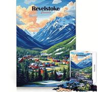 Puzzle de 1000 pièces Vue sur la Montagne de Revelstoke, Canada, pour Adolescents Jeu intellectuel, détente mentale, découpe de qualité, pour Les fêtes (38x52cm)