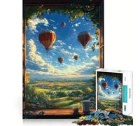 Puzzle de 1000 pièces Vue sur montgolfières pour Adultes,50x75cm,qualité supérieure,découpé au Laser,idéal pour Une activité familiale Amusante en soirée