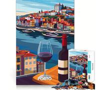 Puzzle de 1000 pièces Vues sur Le vin de Porto pour Adolescents améliore la mémoire, détend l’Esprit, Cadeau créatif aux Bords Nets (38x26cm)