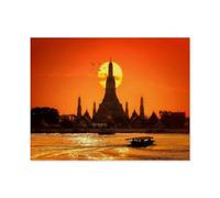 Puzzle De 1000 Pièces，Wat Arun au Coucher du Soleil à Bangkok, Thaïlande，Jeu De Puzzle pour Adultes Et Adolescents（50x70cm）-R25