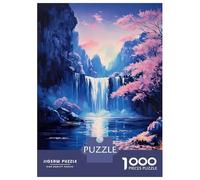 Puzzle De 1000 Pièces Waterfall Serenity Cherry Blossom Nature Puzzle Adulte Jeu Familial Décoration Parfaite Cadeaux Uniques d'anniversaire Et De Noël 70x50cm/1000pcs