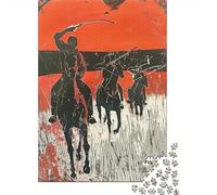 Puzzle De 1000 Pièces Western Horsemen Art Print Puzzles pour Adultes - Anti-Stress - Interaction Parent-Enfant - Cadeaux d'anniversaire Et De Noël Uniques 70x50cm/1000pcs