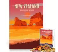 Puzzle de 1000 pièces Wharariki Beach Nouvelle-Zélande Pensée Claire, Distraction Douce, Bords précis, Cadeau significatif (50x75cm)