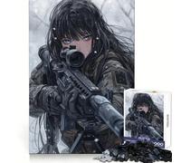 Puzzle de 1000 pièces Winter Sniper Vigilance pour Adultes Entraînement à la réflexion Évasion sereine Bords définis Cadeau créatif (38x26cm)