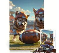 Puzzle de 1000 pièces Wolf Cubs Old School Football pour Adultes Sharp Memory, Serene Escape, Bords Nets, (50x75cm)