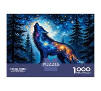 Puzzle De 1000 Pièces Wolf Galaxy Forest Art Print Puzzles pour Adultes Activités Familiales Stimule Le Cerveau Idéal comme Cadeau pour Toute La Famille 52x38cm/1000pcs