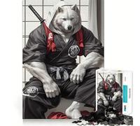 Puzzle de 1000 pièces Wolf Samurai Katana pour Adolescents Stimulation Cognitive,Divertissement,Assemblage précis,Aucune pièce détachée,Passe-Temps captivant (38x52cm)