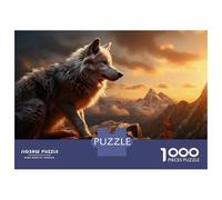 Puzzle De 1000 Pièces Wolf Statue for Garden Decoration Puzzles pour Adultes Activités Familiales Stimule Le Cerveau Idéal comme Cadeau pour Toute La Famille 52x38cm/1000pcs
