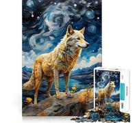 Puzzle de 1000 pièces Wolf Van Gogh,Jeu de réflexion Amusant,pièces précises et Parfaitement assemblées,activité relaxante à Faire en Groupe à l'intérieur (50x75cm)