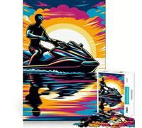 Puzzle de 1000 pièces WPAP pour motomarines, Jeu de logique mentale pour Adolescents, Objet de Collection à Bords Fins et à Collectionner (38x52cm)