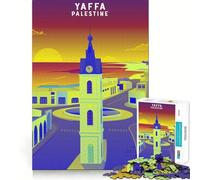 Puzzle de 1000 pièces Yaffa Palestine Clock Art,Jeu de mémoire,Surface Lisse et sans bavures,idéal pour se divertir et Passer Un Bon Moment (50x75cm)