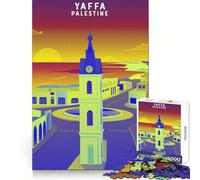 Puzzle de 1000 pièces Yaffa Palestine Clock Art pour Adultes, améliore la mémoire, Passe-Temps agréable, découpe Laser, Cadeau de Noël (38x52cm)