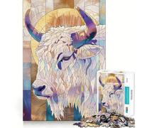 Puzzle de 1000 pièces Yak doré,décor Animal,Jeu de réflexion,pièces précises et sans Couture,activité Amusante en Famille (38x26cm)