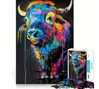 Puzzle de 1000 pièces Yak Popart,Jeu de réflexion et d'exercice,Assemblage précis sans espaces,défi cérébral interactif pour la Maison (38x26cm)