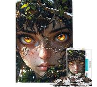 Puzzle de 1000 pièces Yeux de feu de forêt dans l'étreinte de la Nature Jeu Difficile et Stimulant Décoration d'intérieur Jeu Manuel pour Les 14 Ans et Plus 50x75cm