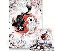 Puzzle de 1000 pièces Yin et Yang avec Poissons Koi, idéal pour Les Adolescents, pour développer Leur Esprit d'analyse, Leur sérénité et Leur Bien-être (38x52cm)