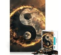 Puzzle de 1000 pièces Yin Yang,Symbole de Paix,pour Adultes entraînement cérébral ludique,découpe de précision,Bords Lisses,activité captivante pour des soirées tranquilles (50x75cm)