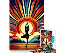 Puzzle de 1000 pièces Yoga Sunset Pop Art pour Adolescents Stimulation Cognitive Amusant Emboîtement sûr Pas de pièces Qui se détachent Une façon captivante de Passer Le Temps (38x26cm)