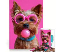 Puzzle de 1000 pièces Yorkshire Dog Bubblegum pour Adultes,Jeu de résolution de problèmes,qualité Professionnelle,activité de Groupe relaxante en intérieur (38x26cm)