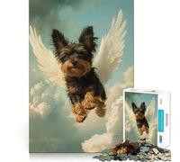 Puzzle de 1000 pièces Yorkshire Terrier Angel,Jeu de réflexion et de précision,découpe fascinante,Passe-Temps captivant pour Les Moments de détente (38x52cm)