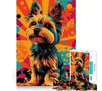 Puzzle de 1000 pièces Yorkshire Terrier Pop Art pour Adolescents Stimulation Cognitive Amusant Emboîtement sûr Pas de pièces Qui se détachent Une façon captivante de Passer Le Temps (38x52cm)