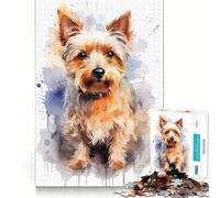 Puzzle de 1000 pièces Yorkshire Terrier pour Adultes Entraînement cérébral Amusant Découpe de précision Bords Lisses Activité captivante pour des soirées tranquilles (38x52cm)