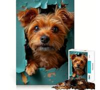 Puzzle de 1000 pièces Yorkshire Terrier Qui Regarde,pour Adultes,Exercice Mental,découpe de précision,Bords Lisses,activité relaxante à Faire en Groupe à l'intérieur (50x75cm)