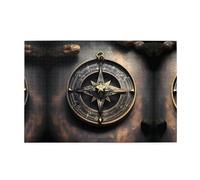 Puzzle de 1000 pièces Yyhwhjde au design magique avec boussole runes nordiques - Puzzles éducatifs en bois - Puzzles amusants pour soulager le stress