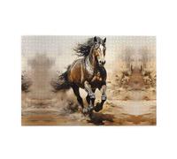 Puzzle de 1000 pièces Yyhwhjde - Cheval de l'Ouest - Puzzle éducatif intellectuel en bois - Puzzles amusants pour soulager le stress