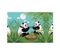 Puzzle de 1000 pièces Yyhwhjde Deux grands pandas mignons - Puzzles éducatifs intellectuels en bois - Puzzles amusants pour soulager le stress